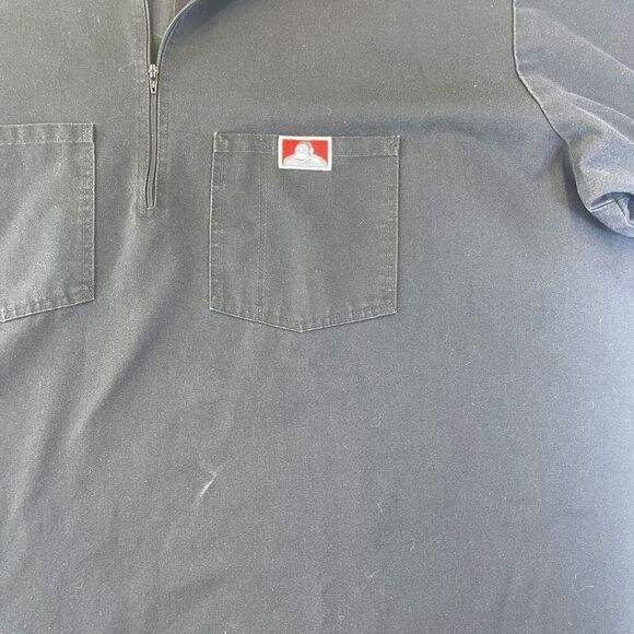 Vintage Ben Davis Black Work Shirt Made in USA  3XL 1/4 zip pullover - Picture 3 of 8